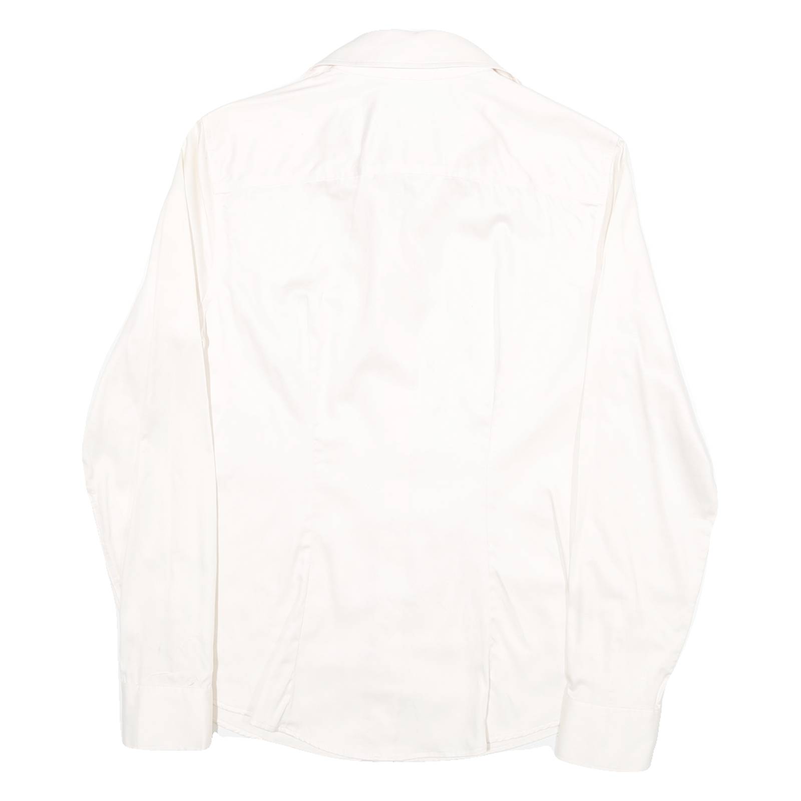BANANA REPUBLIC Womens White Shirt UK 4 Cotton Blend Button Collar Long Sleeve