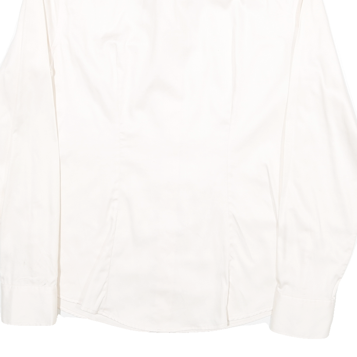 BANANA REPUBLIC Womens White Shirt UK 4 Cotton Blend Button Collar Long Sleeve