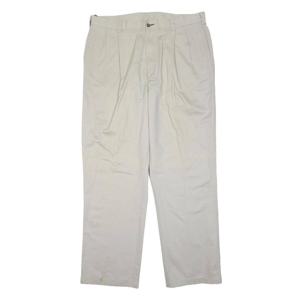 TOMMY HILFIGER Mens Cotton Blend White Classic Straight Trousers W38 L31 Button
