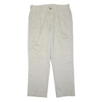 TOMMY HILFIGER Mens Cotton Blend White Classic Straight Trousers W38 L31 Button