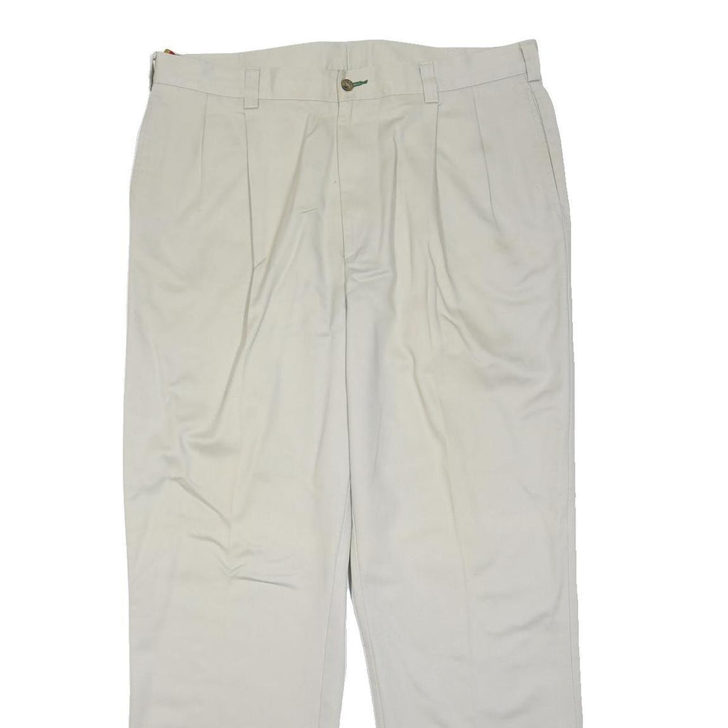 TOMMY HILFIGER Mens Cotton Blend White Classic Straight Trousers W38 L31 Button