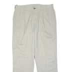 TOMMY HILFIGER Mens Cotton Blend White Classic Straight Trousers W38 L31 Button