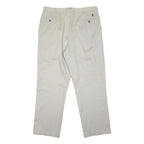 TOMMY HILFIGER Mens Cotton Blend White Classic Straight Trousers W38 L31 Button
