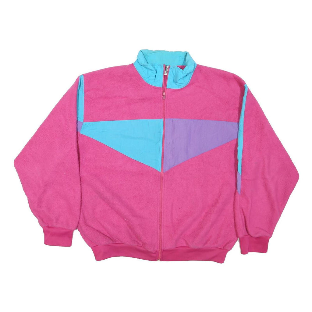 CUSTOM PROJECTIONS Womens Pink & Blue Colourblock Casual Jacket L Polyester