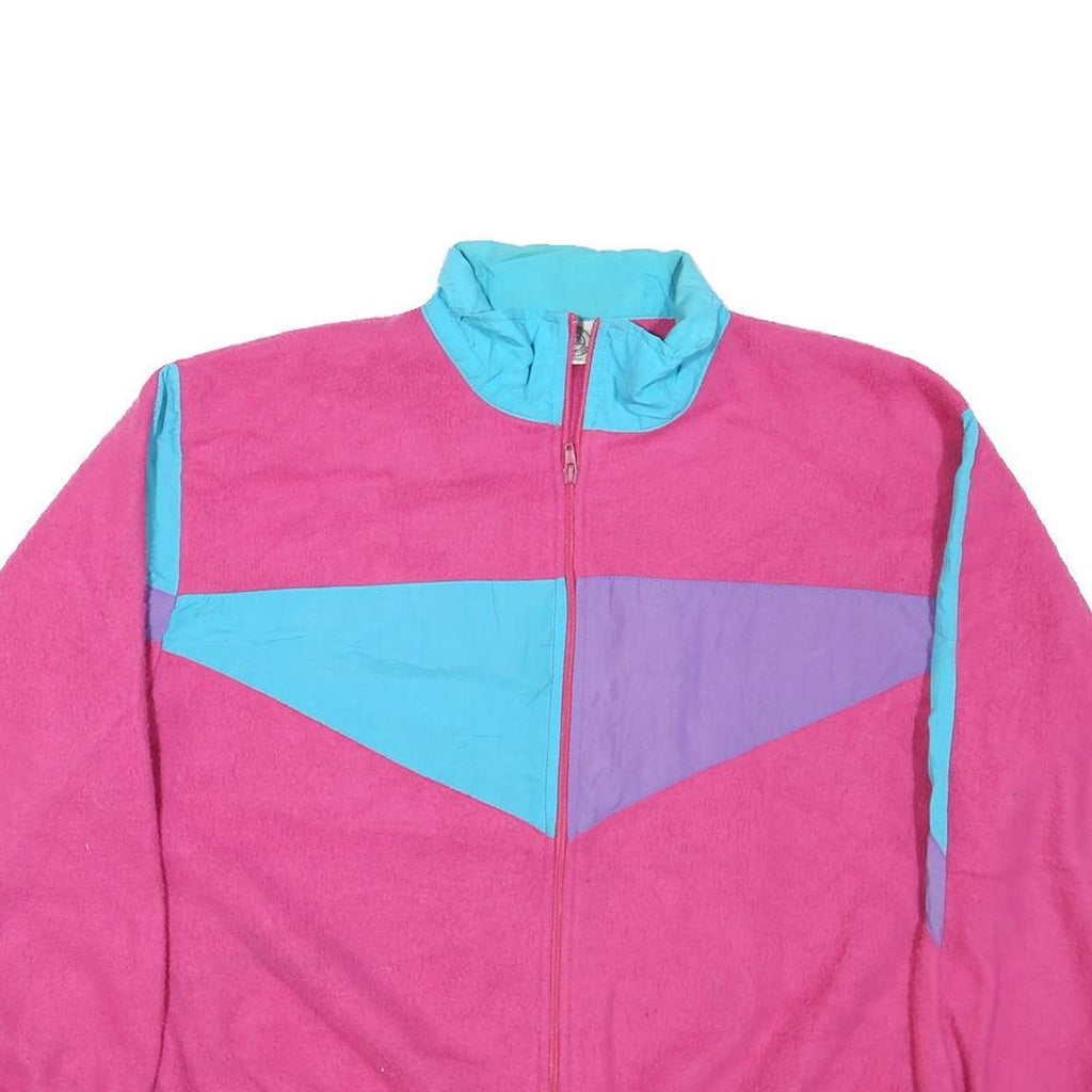 CUSTOM PROJECTIONS Womens Pink & Blue Colourblock Casual Jacket L Polyester