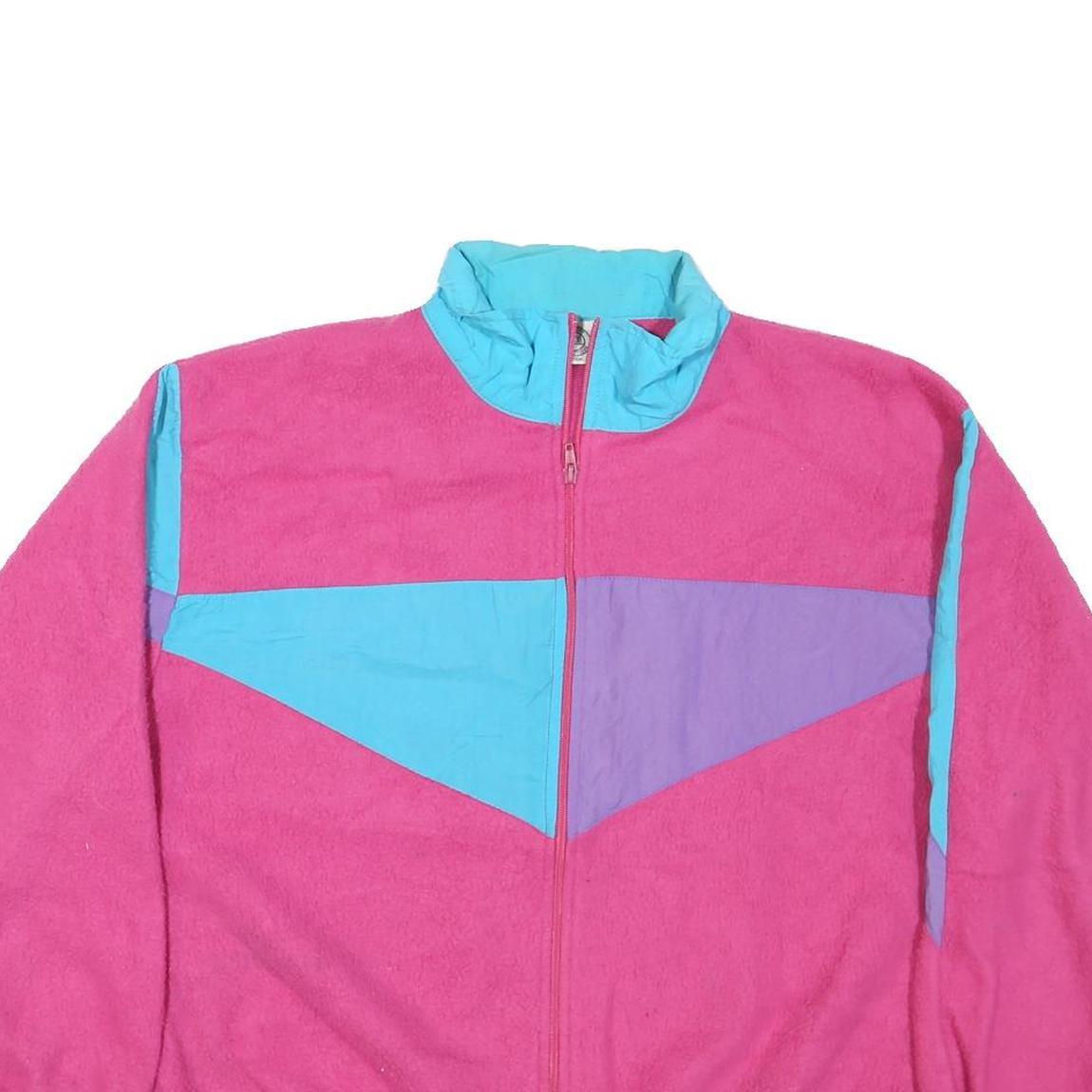 CUSTOM PROJECTIONS Womens Pink & Blue Colourblock Casual Jacket L Polyester