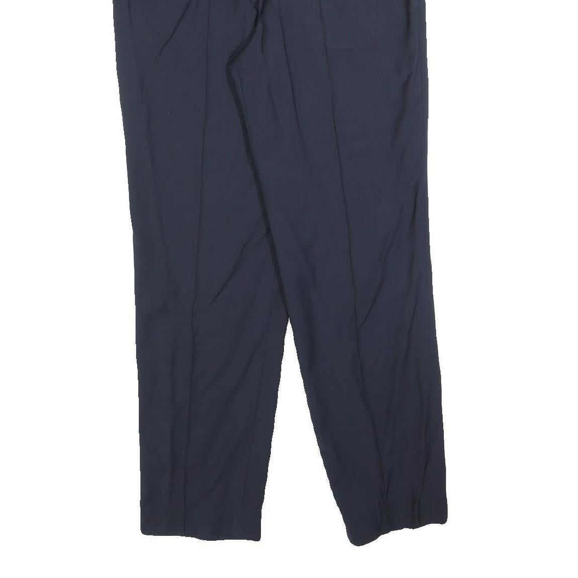 MASTERS Womens Wool Blend Navy Slim Trousers W29 L28 Zip Closure Comfortable Fit