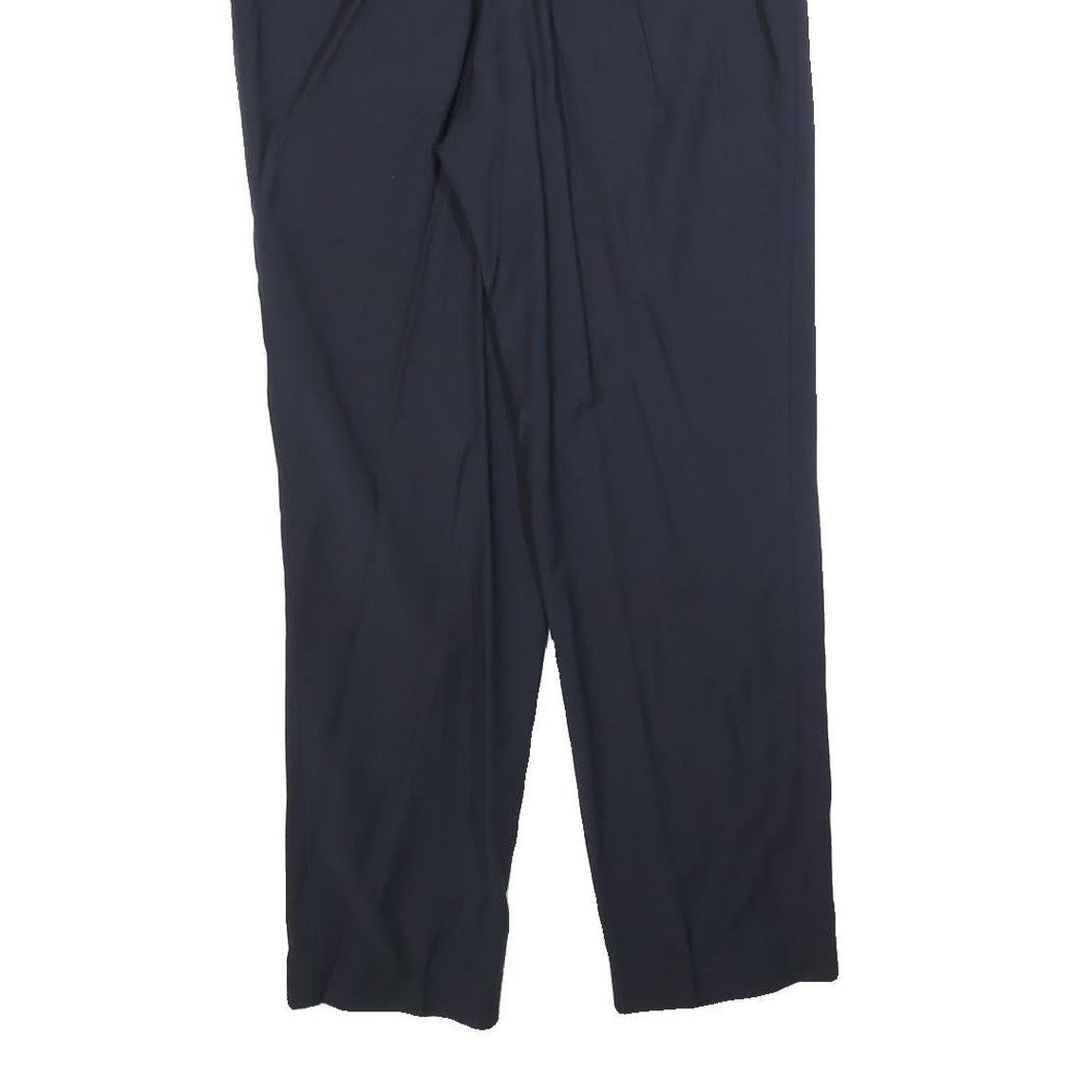 MASTERS Womens Wool Blend Navy Slim Trousers W29 L28 Zip Closure Comfortable Fit