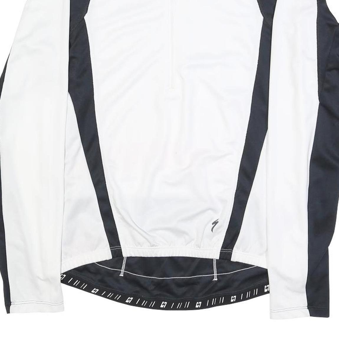 SPECIALIZED Mens Black & White Cycling Jersey L Long Sleeve 1/4 Zip Athletic