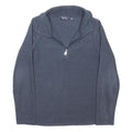 REGATTA Womens Blue Striped Jumper 1/4 Zip Polyester Blend UK 12 Casual Outdoor