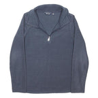 REGATTA Womens Blue Striped Jumper 1/4 Zip Polyester Blend UK 12 Casual Outdoor