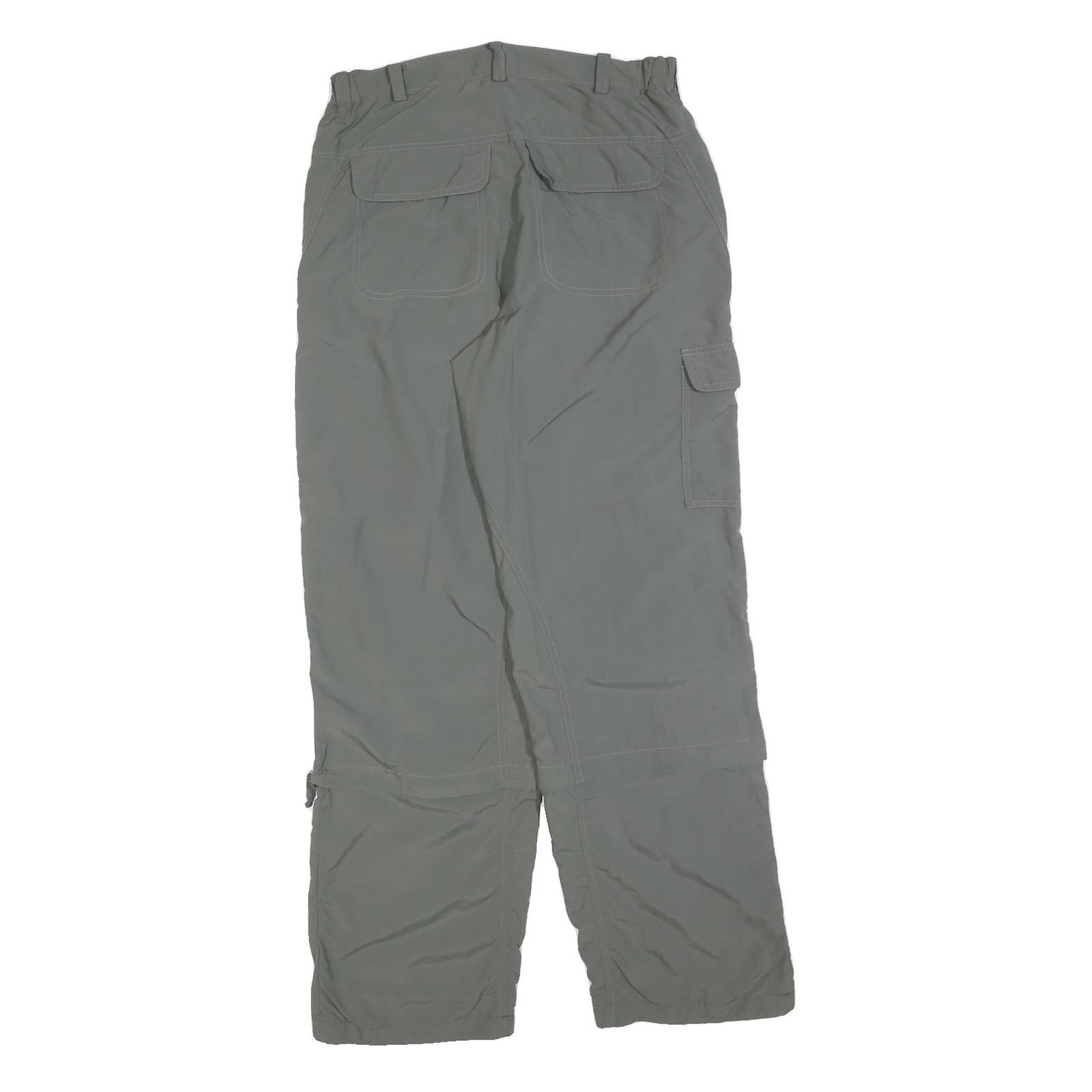 CELCIUS Mens Polyester Blend Grey Regular Cargo Trousers W30 L30 Outdoor Zip