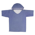 Womens Blue Hooded Pullover Hoodie S Cotton Blend Relaxed Fit Casual Style