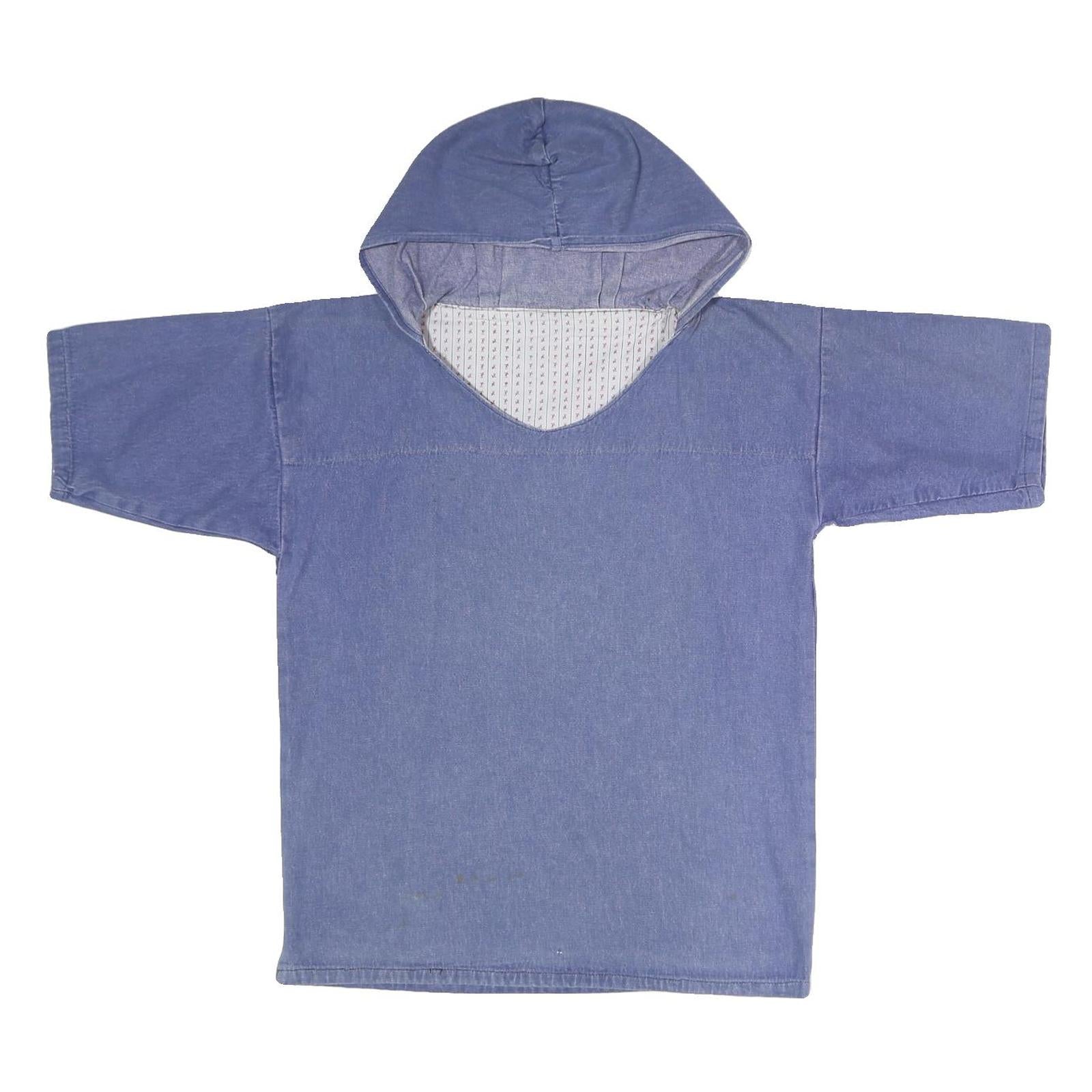 Womens Blue Hooded Pullover Hoodie S Cotton Blend Relaxed Fit Casual Style