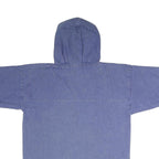 Womens Blue Hooded Pullover Hoodie S Cotton Blend Relaxed Fit Casual Style