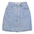 NEVADA Womens Blue Denim Mini Skirt Cotton Blend XS Button Front Pockets