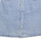 NEVADA Womens Blue Denim Mini Skirt Cotton Blend XS Button Front Pockets