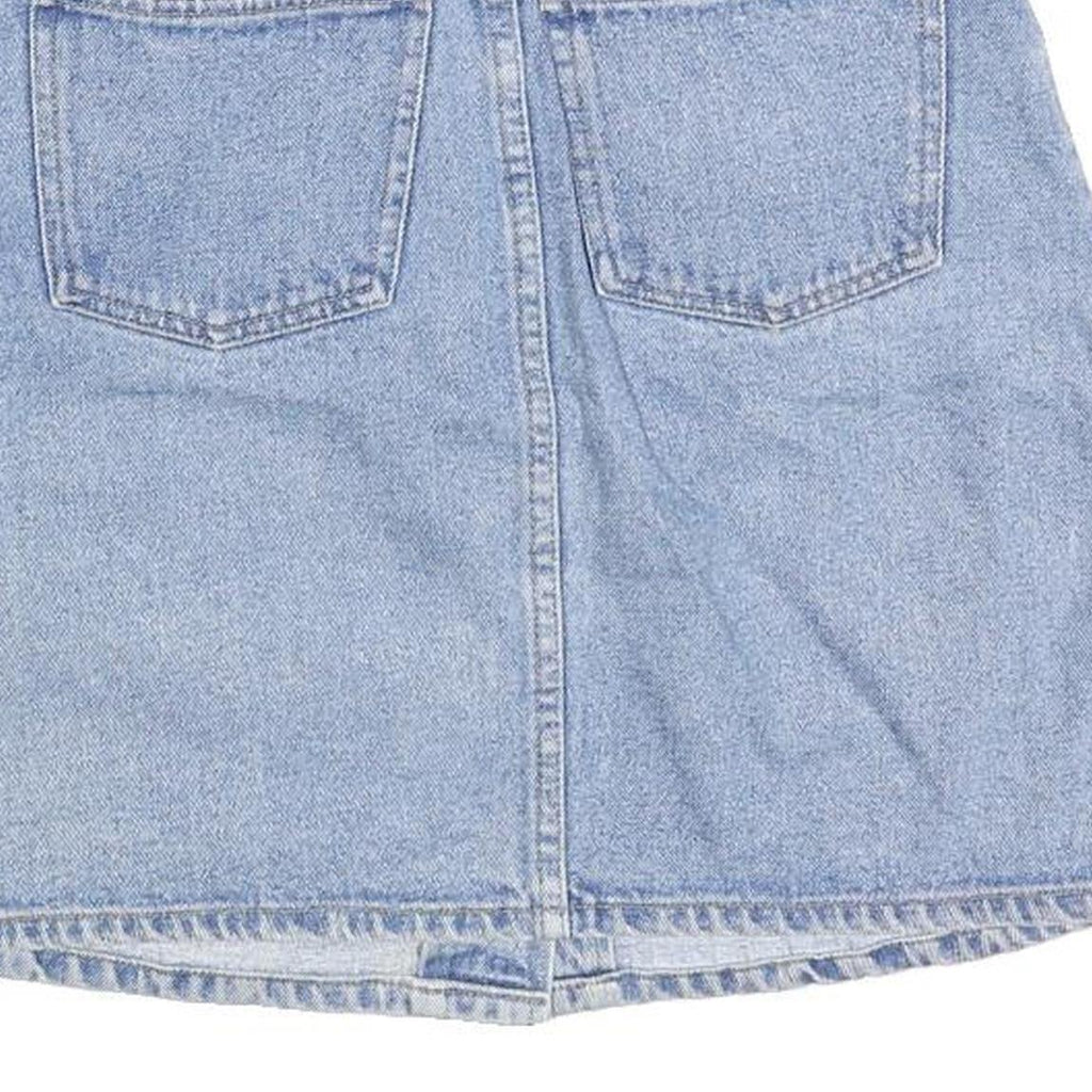 NEVADA Womens Blue Denim Mini Skirt Cotton Blend XS Button Front Pockets