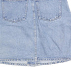 NEVADA Womens Blue Denim Mini Skirt Cotton Blend XS Button Front Pockets