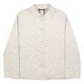 BURBERRY Womens Cream Quilted Jacket L Polyester Classic Button Fastening
