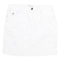 EARL JEAN Womens White Cotton Blend Mini Denim Plain Skirt M Casual Stylish