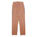 TOP IN Womens Cotton Blend Orange & Purple Tartan Slim Straight Trousers W26 L32