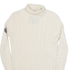SUPERDRY Womens Jumper Cream Roll Neck Cable Knit UK 12