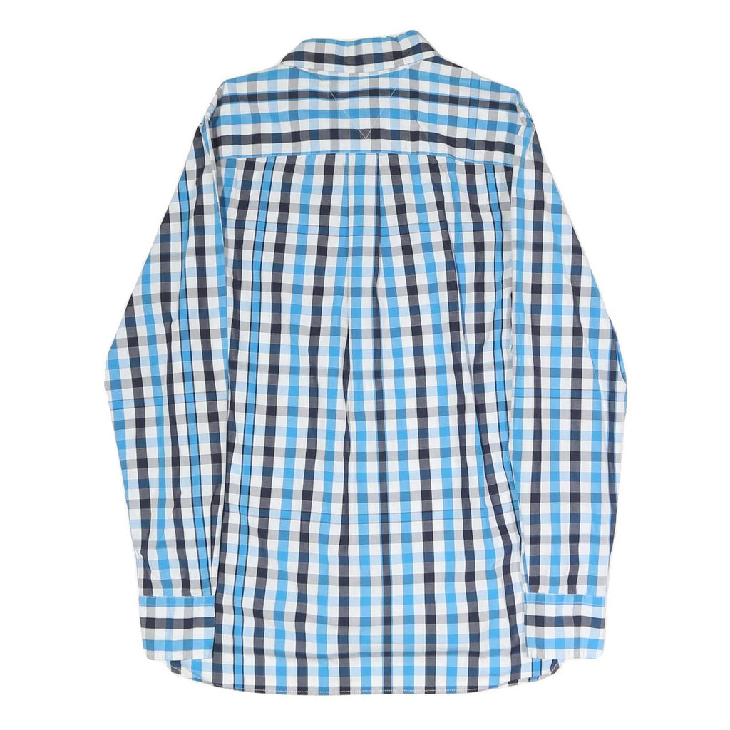 TOMMY HILFIGER Mens Blue & White Check Shirt S Button-Down Long Sleeve Casual