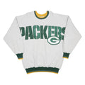 LEGENDS ATHLETIC Mens Grey Green & Yellow Packers Crew Neck L Cotton Blend