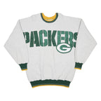 LEGENDS ATHLETIC Mens Grey Green & Yellow Packers Crew Neck L Cotton Blend