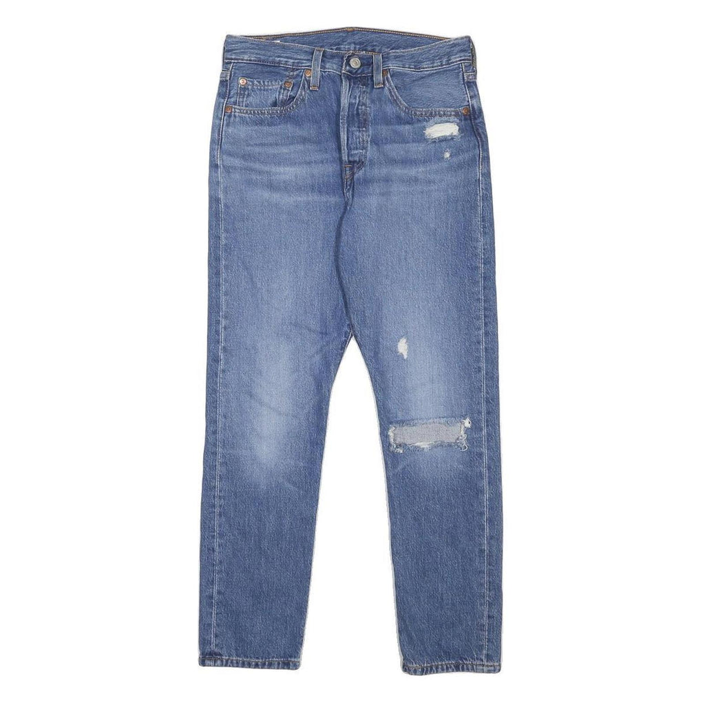 LEVI'S 501S Womens Jeans Blue Slim Skinny Denim Medium W27 L28 Distressed