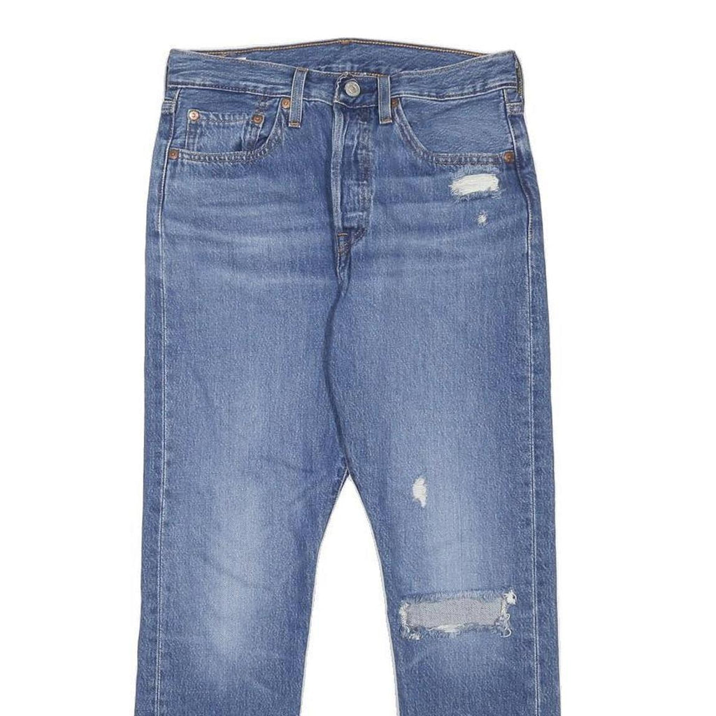 LEVI'S 501S Womens Jeans Blue Slim Skinny Denim Medium W27 L28 Distressed