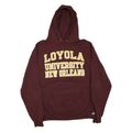 CHAMPION Mens Maroon Loyola University New Orleans Pullover Hoodie L Cotton