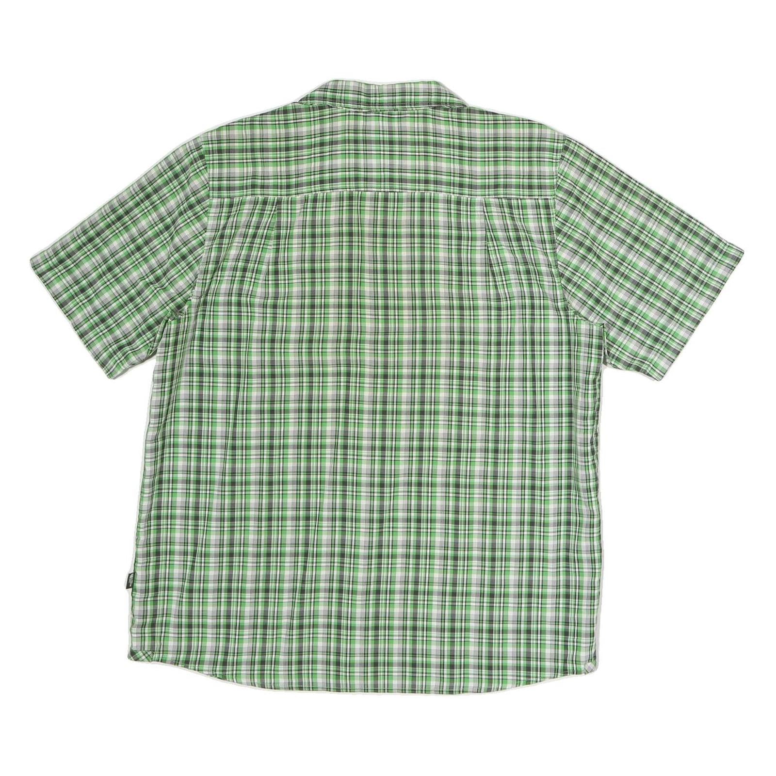THE NORTH FACE Mens Green & White Check Shirt L Lightweight Cotton Casual