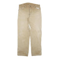 DICKIES Mens Cotton Blend Beige Regular Fit Straight Leg Trousers W34 L32