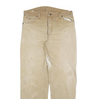 DICKIES Mens Cotton Blend Beige Regular Fit Straight Leg Trousers W34 L32