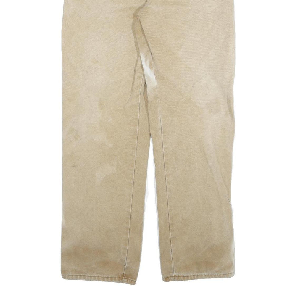 DICKIES Mens Cotton Blend Beige Regular Fit Straight Leg Trousers W34 L32