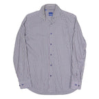 JOOP Mens Blue & White Checked Shirt M Cotton Blend Classic Long Sleeve Button