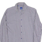 JOOP Mens Blue & White Checked Shirt M Cotton Blend Classic Long Sleeve Button