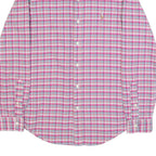 RALPH LAUREN Mens Pink & Blue Check Shirt XS Button-Down Collar Long Sleeve