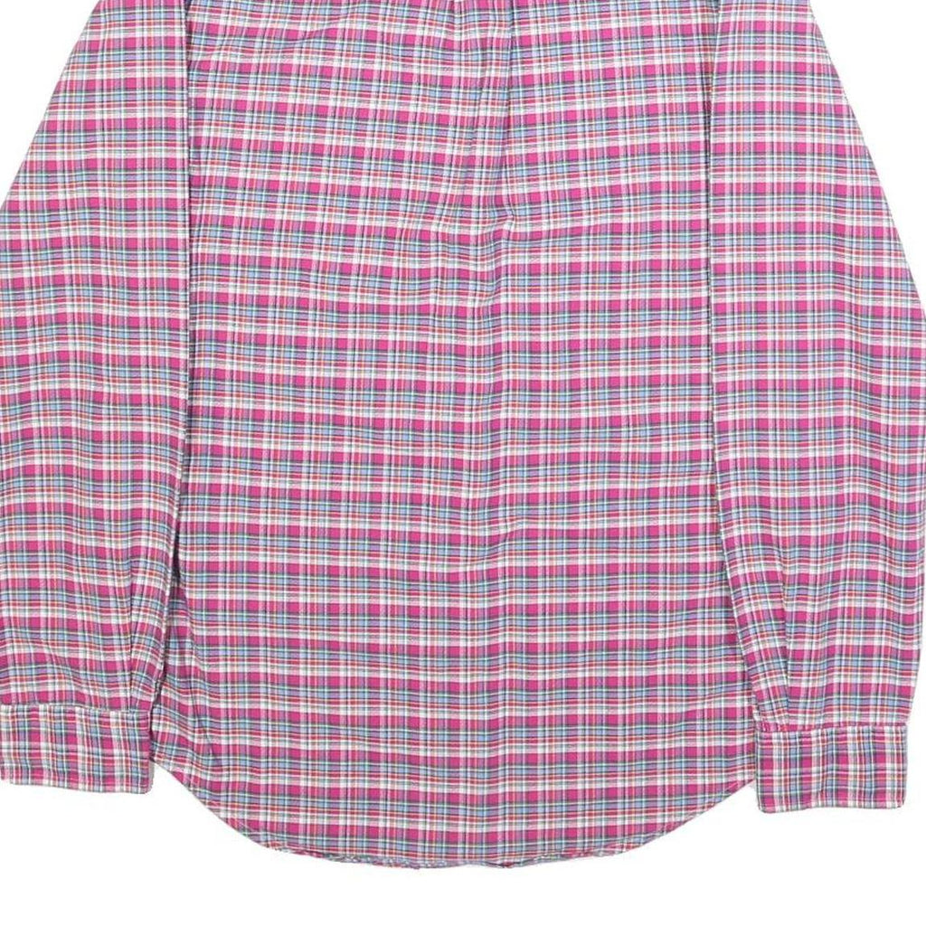RALPH LAUREN Mens Pink & Blue Check Shirt XS Button-Down Collar Long Sleeve