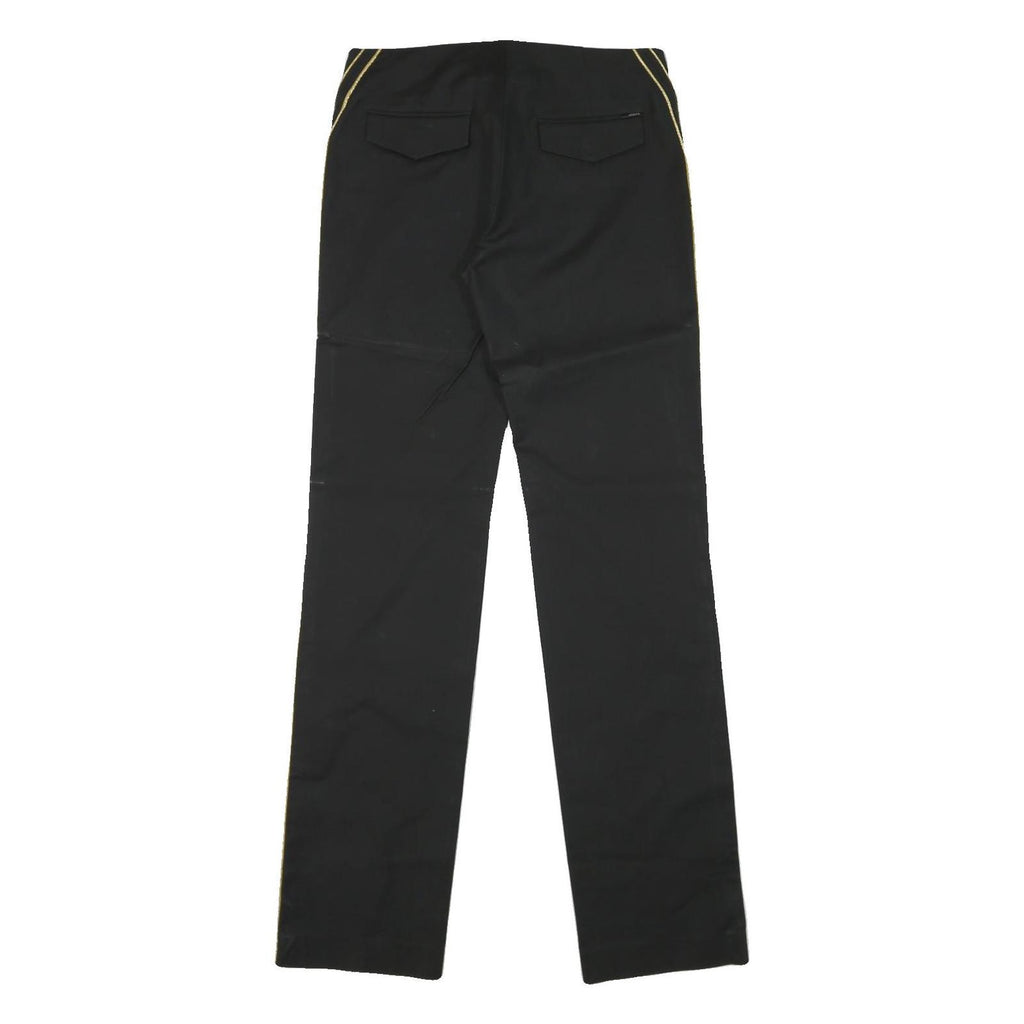 JOSEPH Womens Cotton Blend Black Regular Straight Trousers W31 L34 Zip Casual