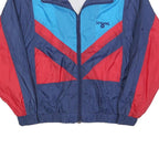 SPADLING Mens Blue & Red Nylon Zip Jacket M Sports Casual Retro Lightweight