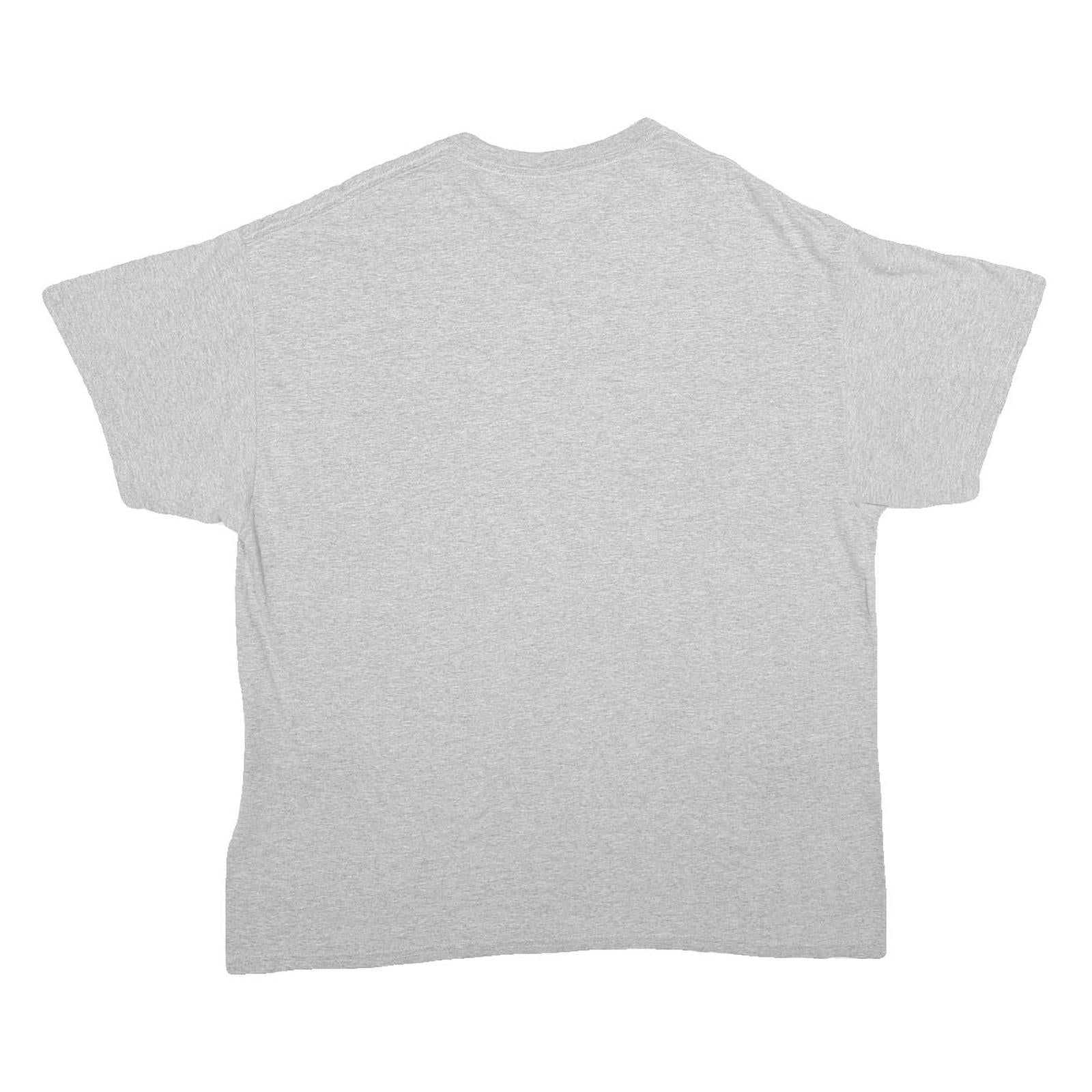 Mens Grey Edison Football Graphic T-Shirt L Short Sleeve Crew Neck Casual Cotton