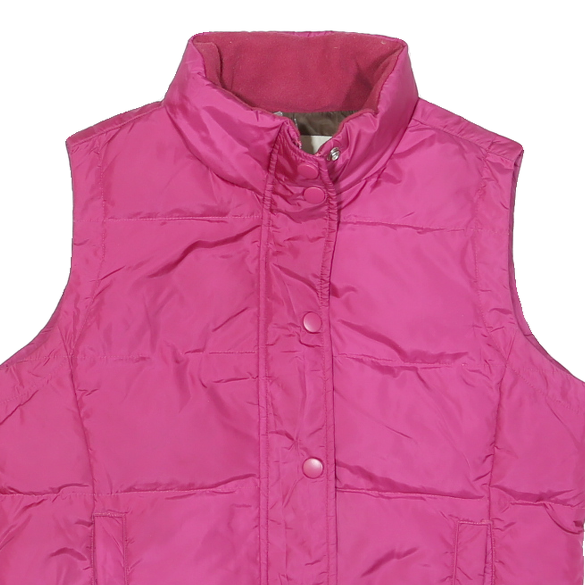 JACOB CONNEXION Womens Pink Quilted Sleeveless Jacket M Polyester Blend Zip