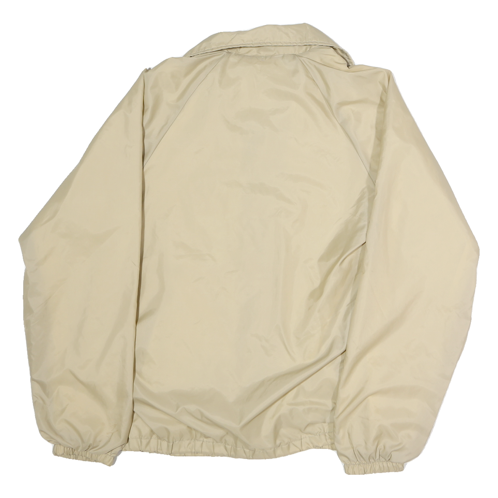 AUBURN Mens Beige Polyester Button Jacket S Plain Lightweight Casual