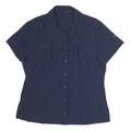 MAMMOT Womens Navy Blue Shirt Polyester Blend M Casual Button-Up Short Sleeve