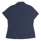 MAMMOT Womens Navy Blue Shirt Polyester Blend M Casual Button-Up Short Sleeve