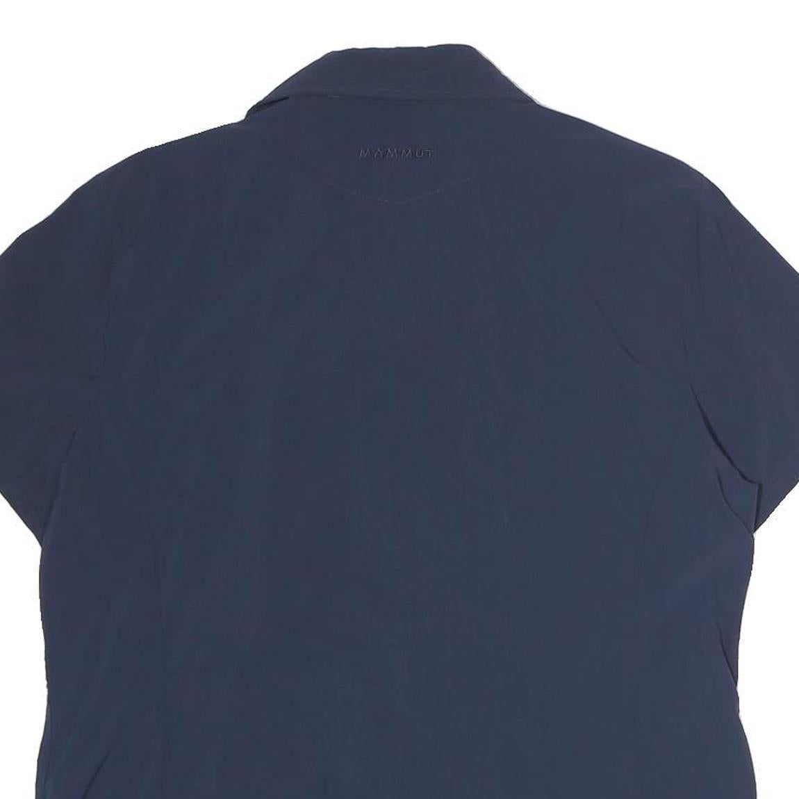 MAMMOT Womens Navy Blue Shirt Polyester Blend M Casual Button-Up Short Sleeve