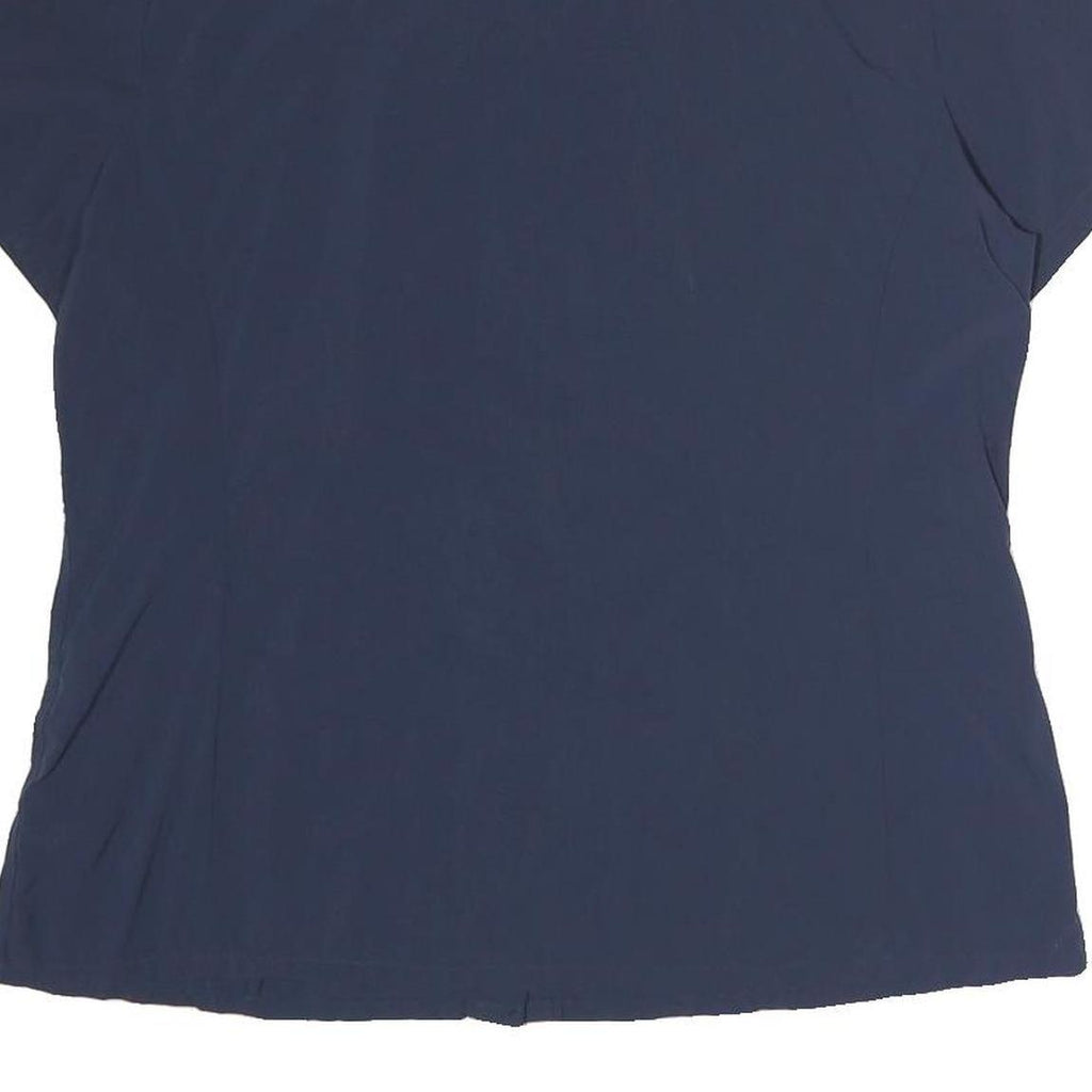 MAMMOT Womens Navy Blue Shirt Polyester Blend M Casual Button-Up Short Sleeve